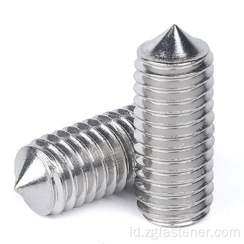 DIN914 Stainless Steel 304 Hexagon Socket Set Screws With Cone Point